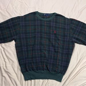 90s Vintage plaid golf crewneck 
Polo Ralph Lauren
